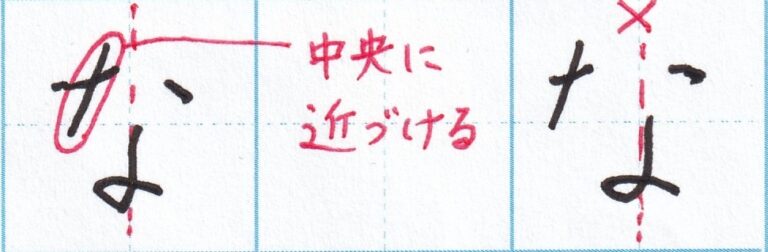 字をきれいに見せるコツ ひらがな編(8)~「な」の書き方