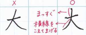 右はらいと横線「大」
